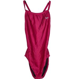 Speedo One Piece Swimsuit Open Back Strappy High Cut Competition Swim 36